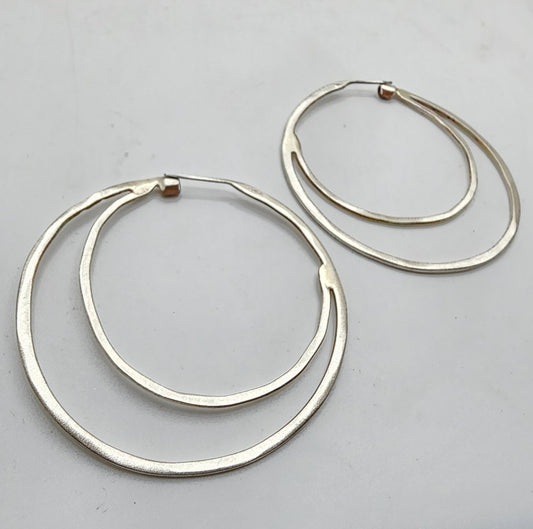 Crescent Moon Hoops Sterling Silver 60mm