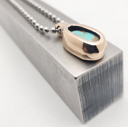 Bronze Turquoise Chonker Pendant