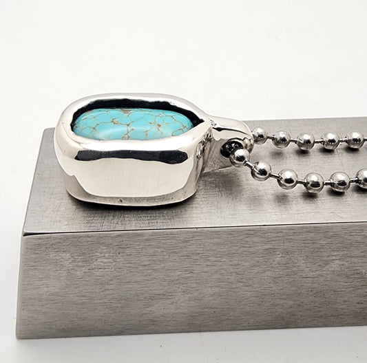 Silver Turquoise Chonker Pendant