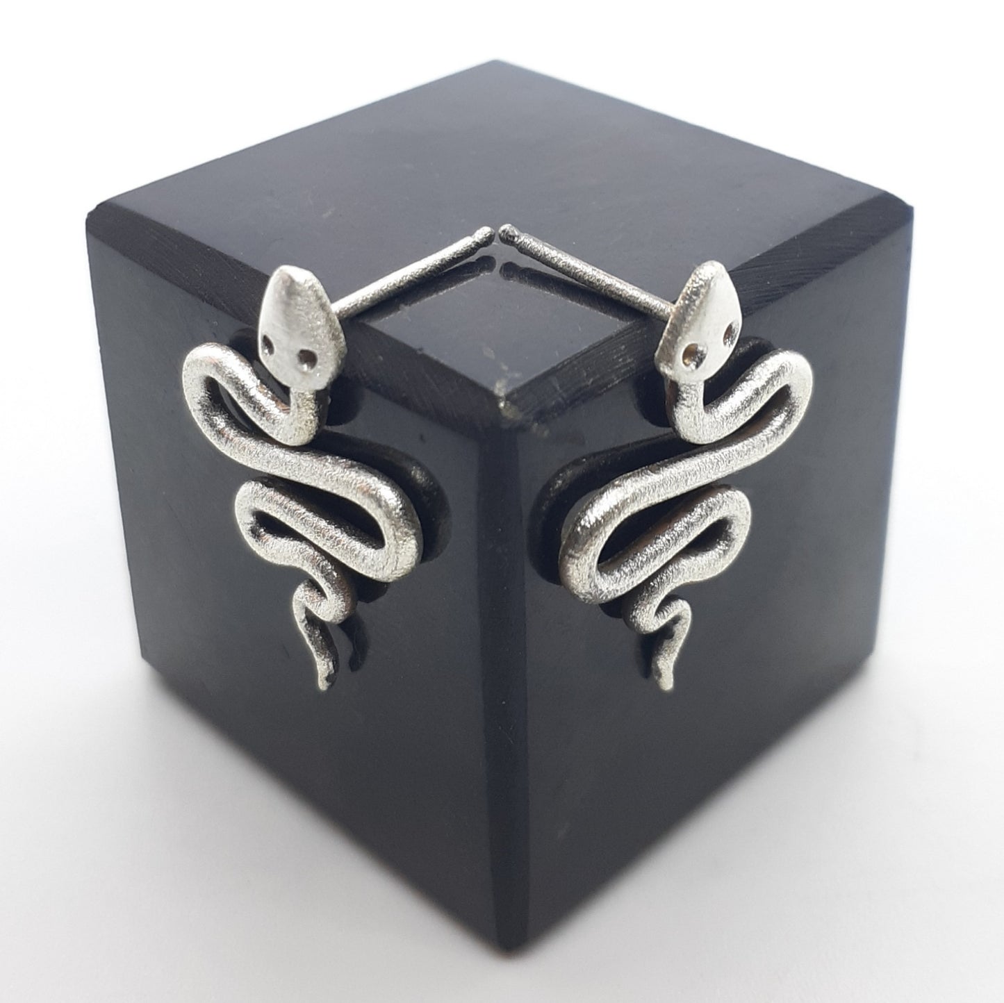 Sterling Silver Serpent Stud Earrings