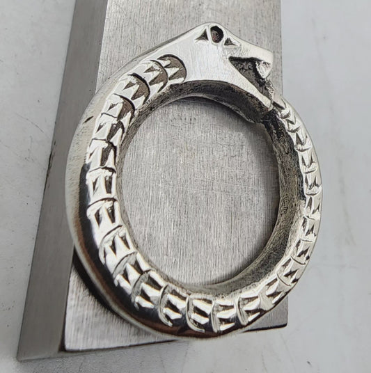Silver and Garnet Oroborus Ring