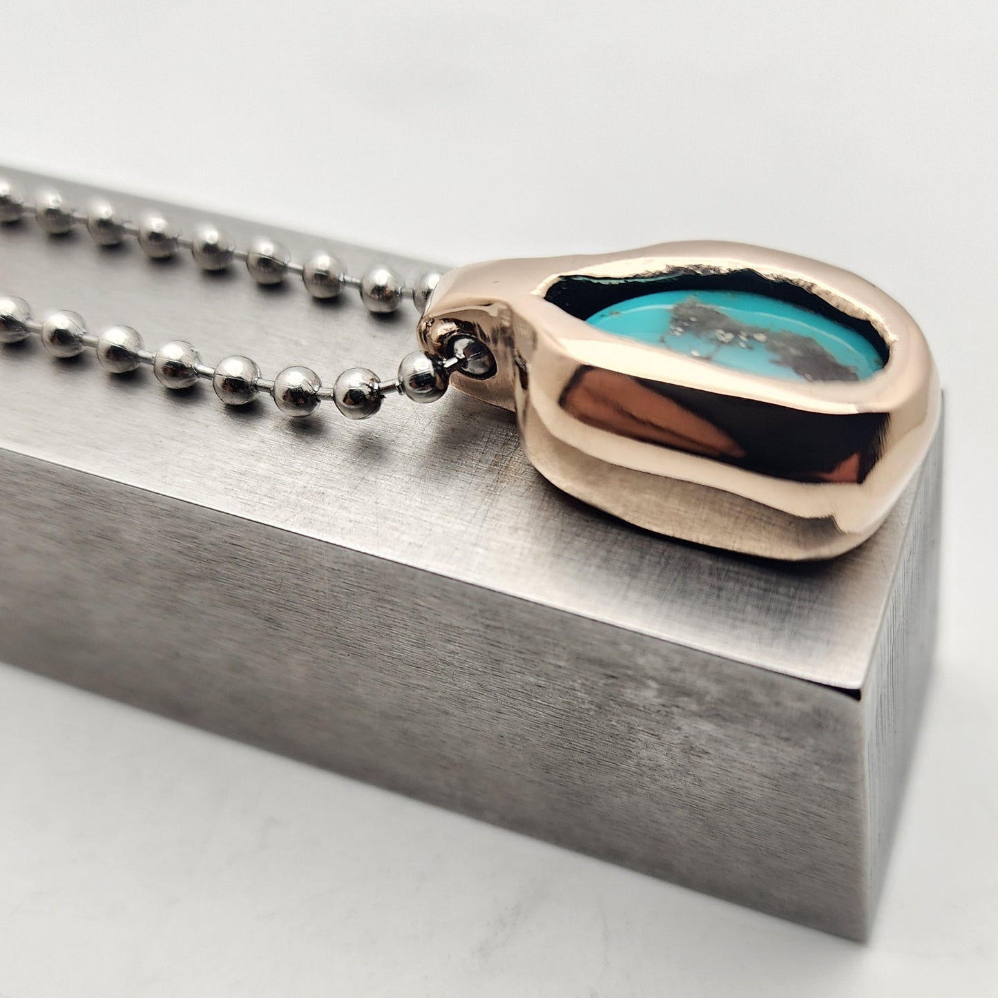 Bronze Turquoise Chonker Pendant