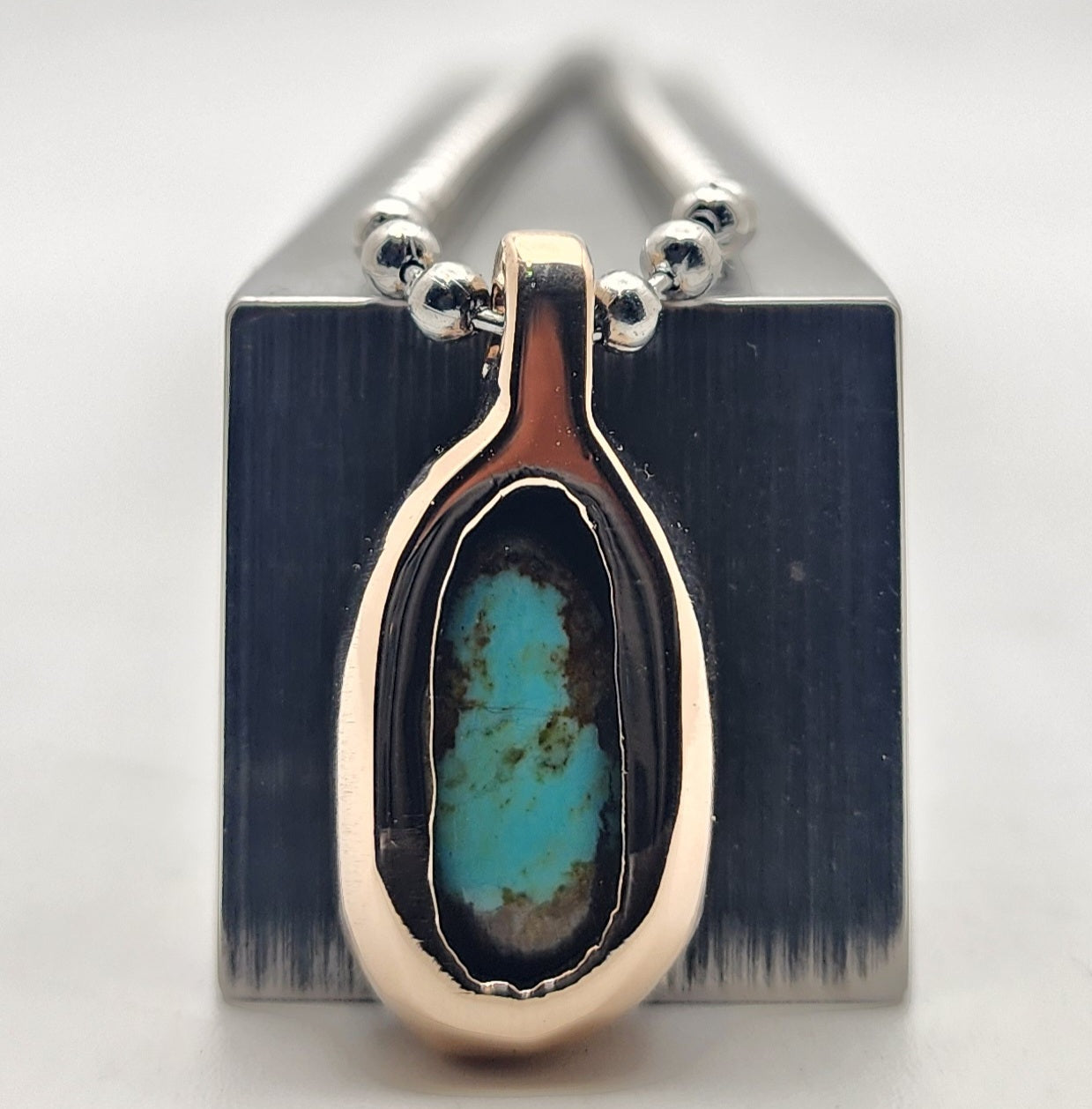Bronze Turquoise Chonker Pendant