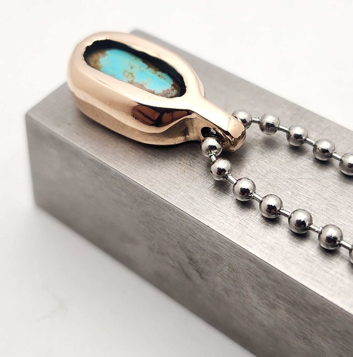 Bronze Turquoise Chonker Pendant