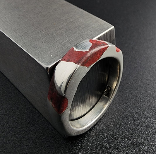 Meandering Red Coral and Silver