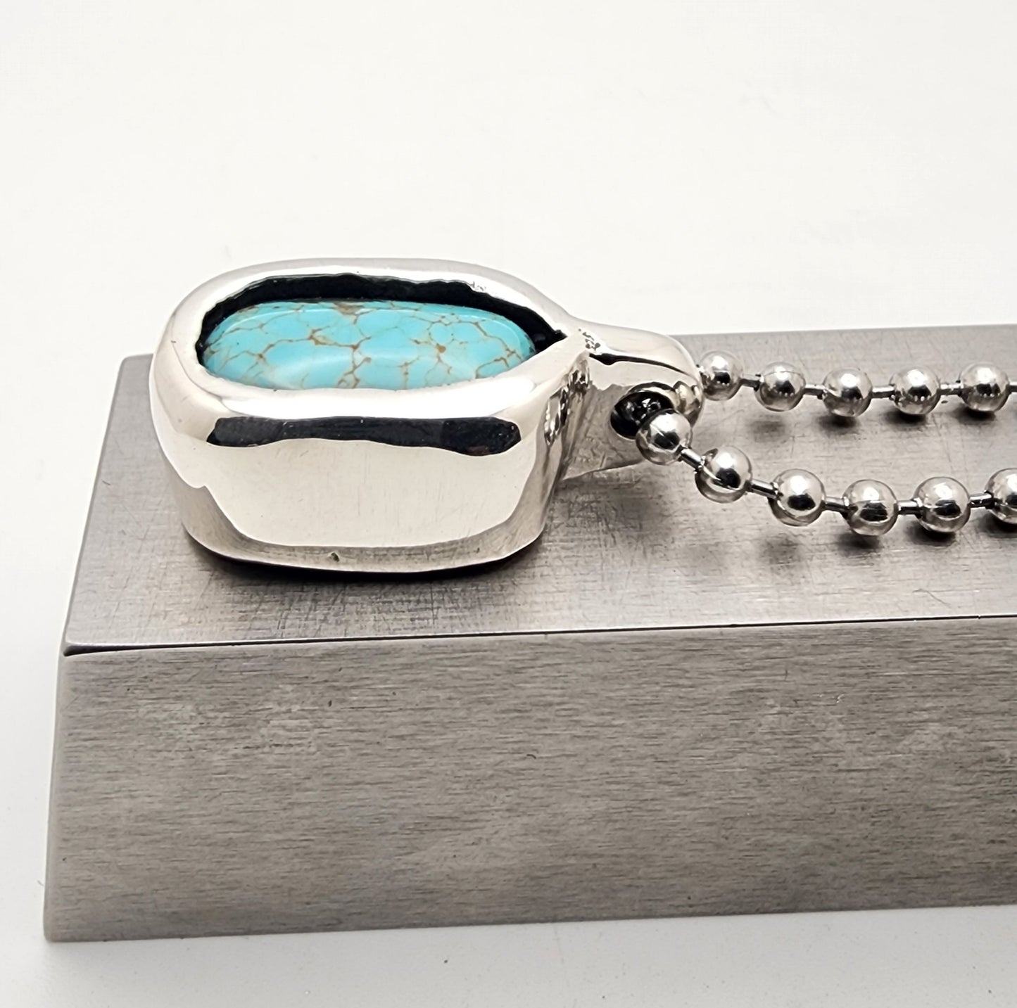 Silver Turquoise Chonker Pendant