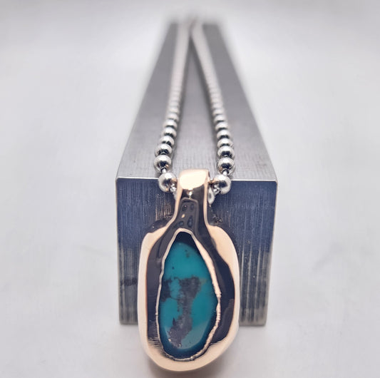 Bronze Turquoise Chonker Pendant