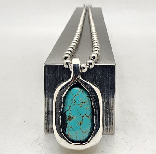 Silver Turquoise Chonker Pendant