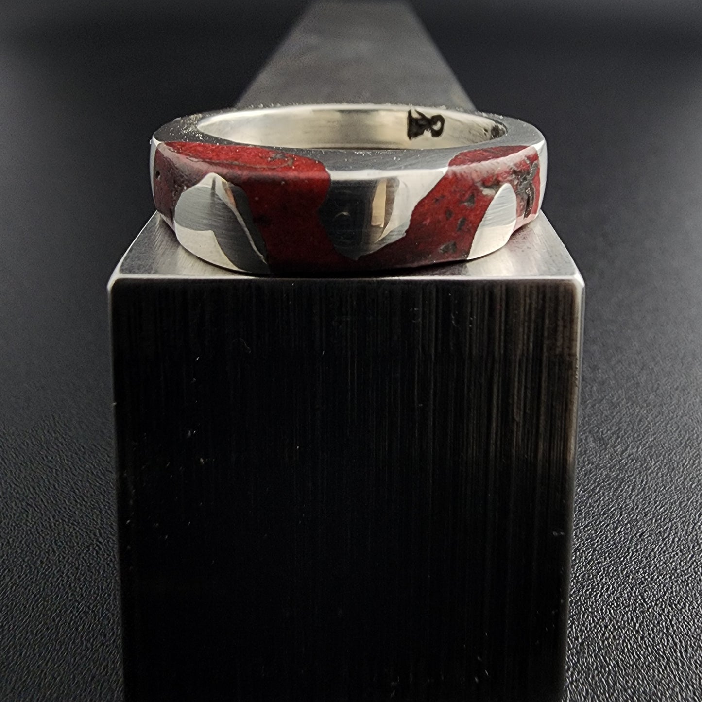 Meandering Red Coral and Silver