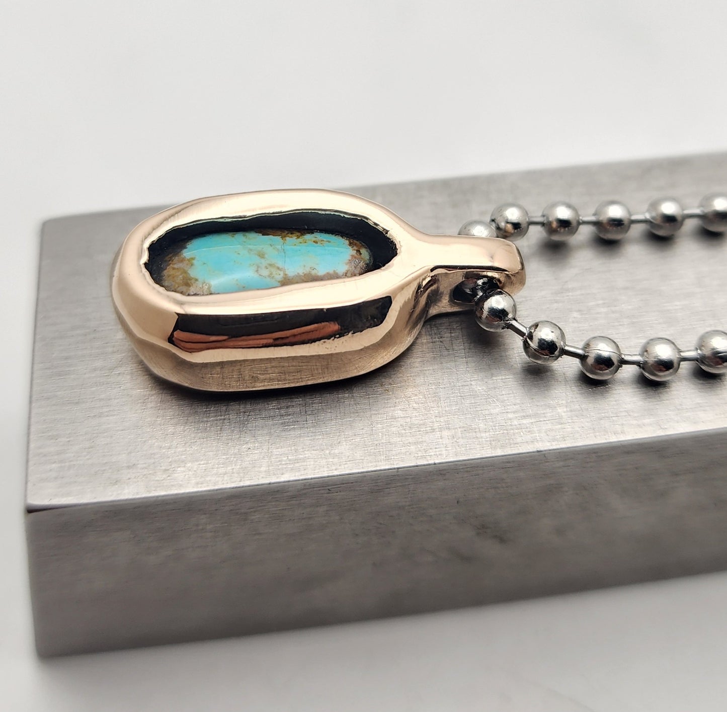 Bronze Turquoise Chonker Pendant