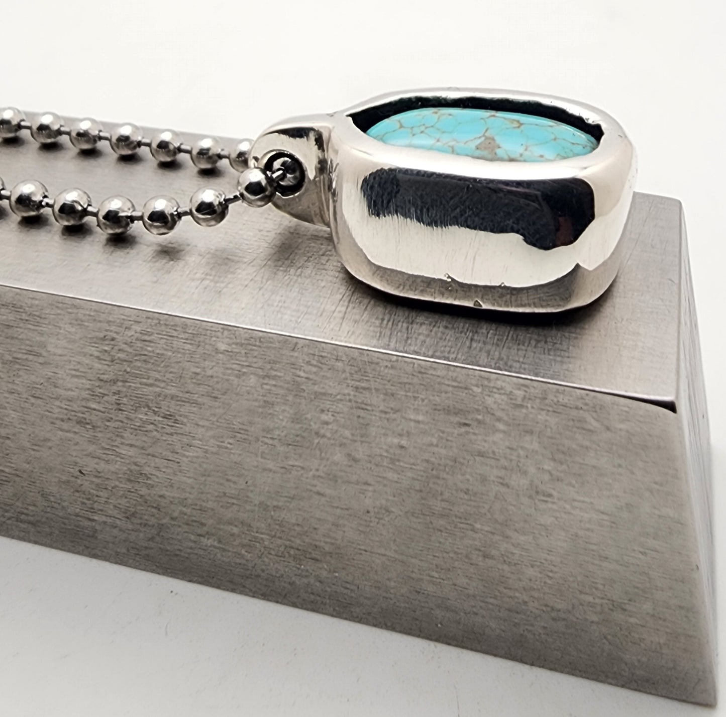 Silver Turquoise Chonker Pendant