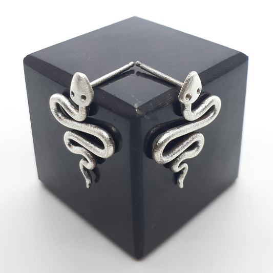Sterling Silver Serpent Stud Earrings