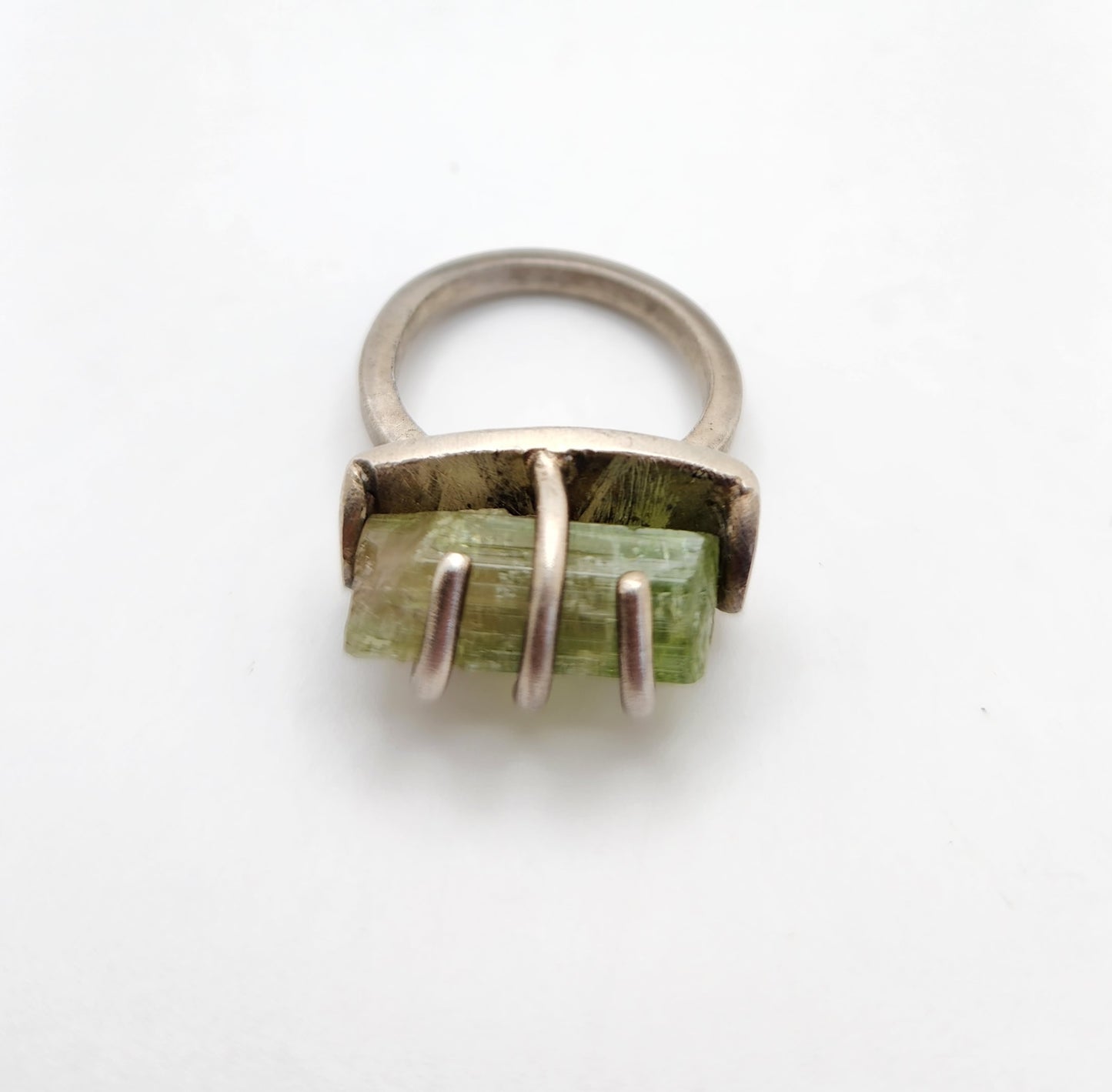 Watermelon Tourmaline Silver Ring
