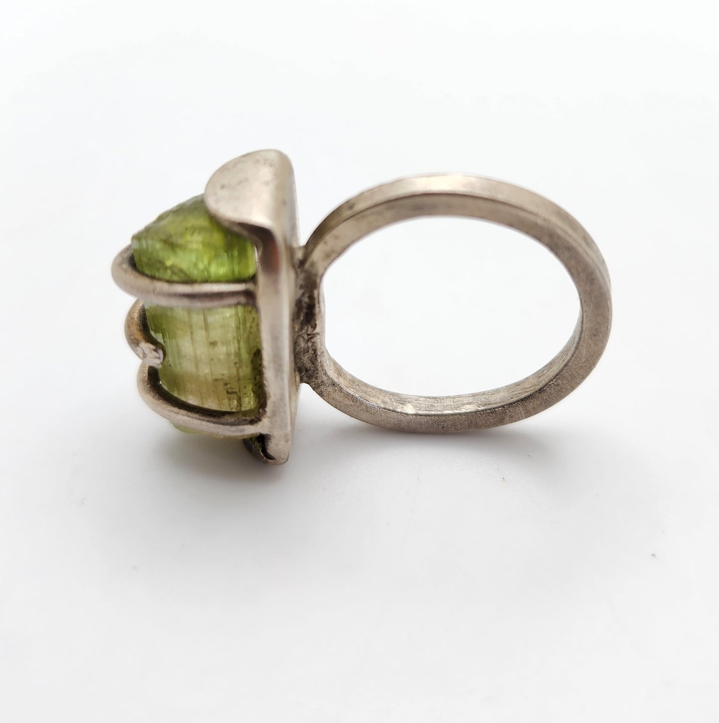 Watermelon Tourmaline Silver Ring